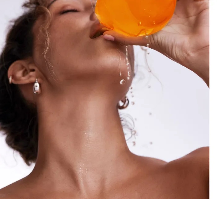 Drinking a saffron shot